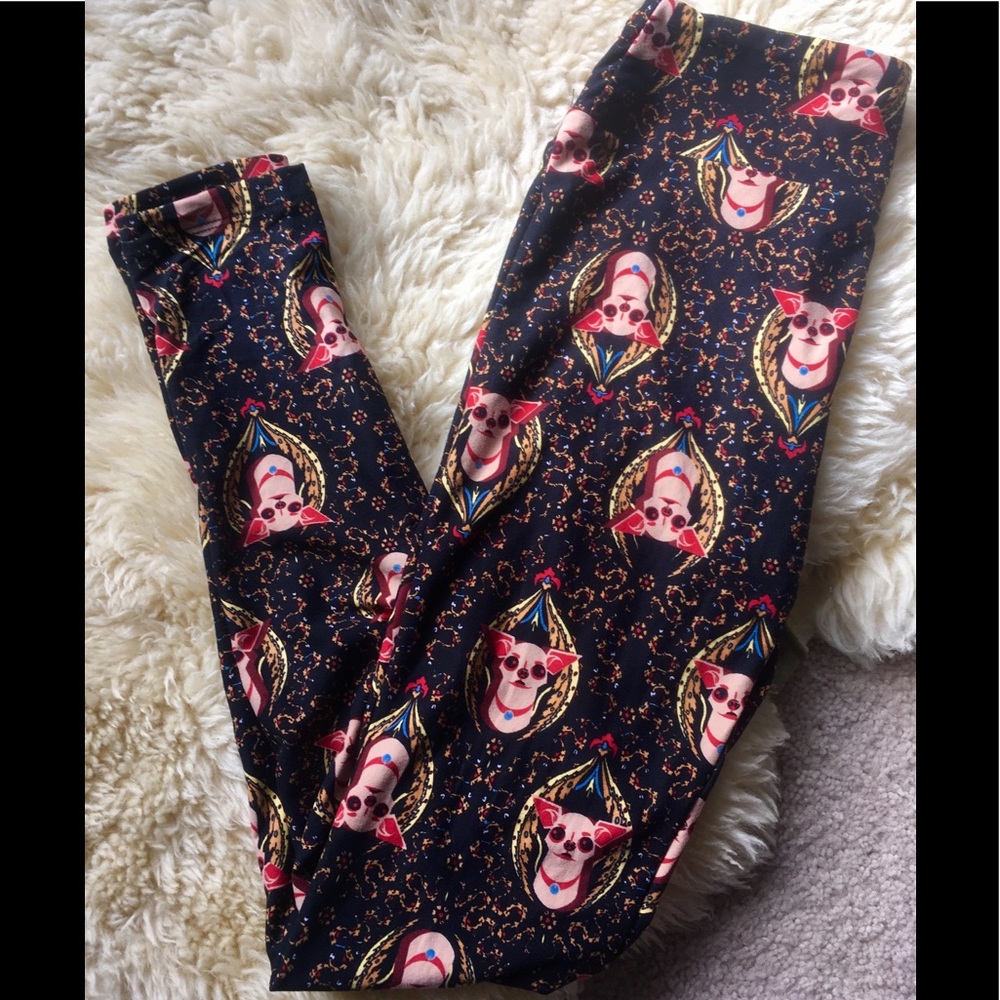 *SOLD* Unicorn Lularoe Chihuahua Leggings - Picture 1 of 4